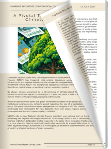 A Pivotal Turn In New Zealand's Climate Finance Policy